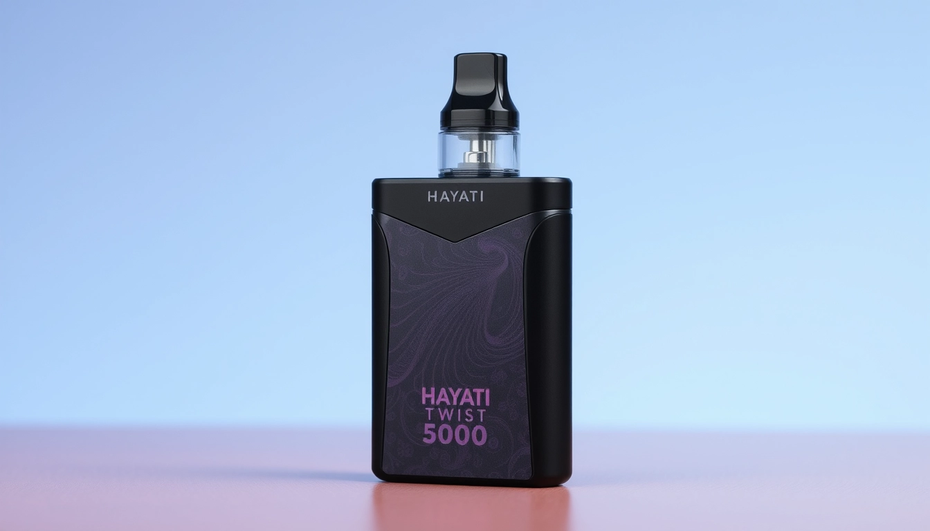 Image of the Hayati Twist 5000 disposable vape, showcasing its sleek design and features, designed for vaping enthusiasts looking for an efficient and flavorful experience.